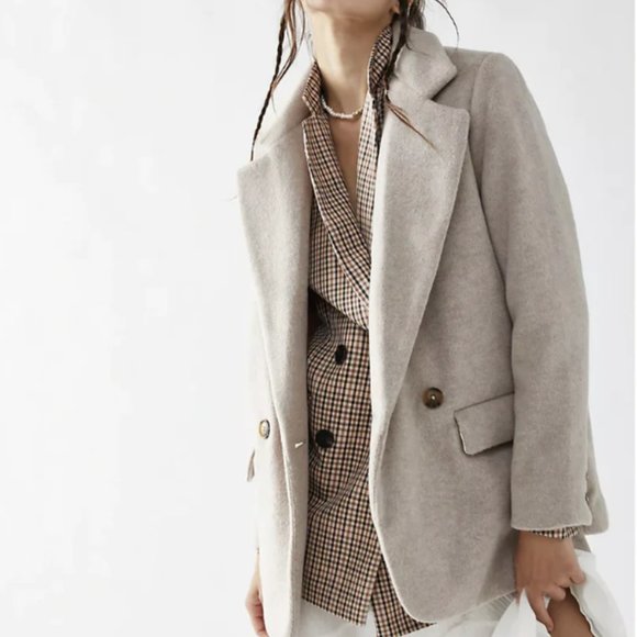 Free People Mari Solid Blazer Overcoat in Soft Tan NWOT - Picture 1 of 8